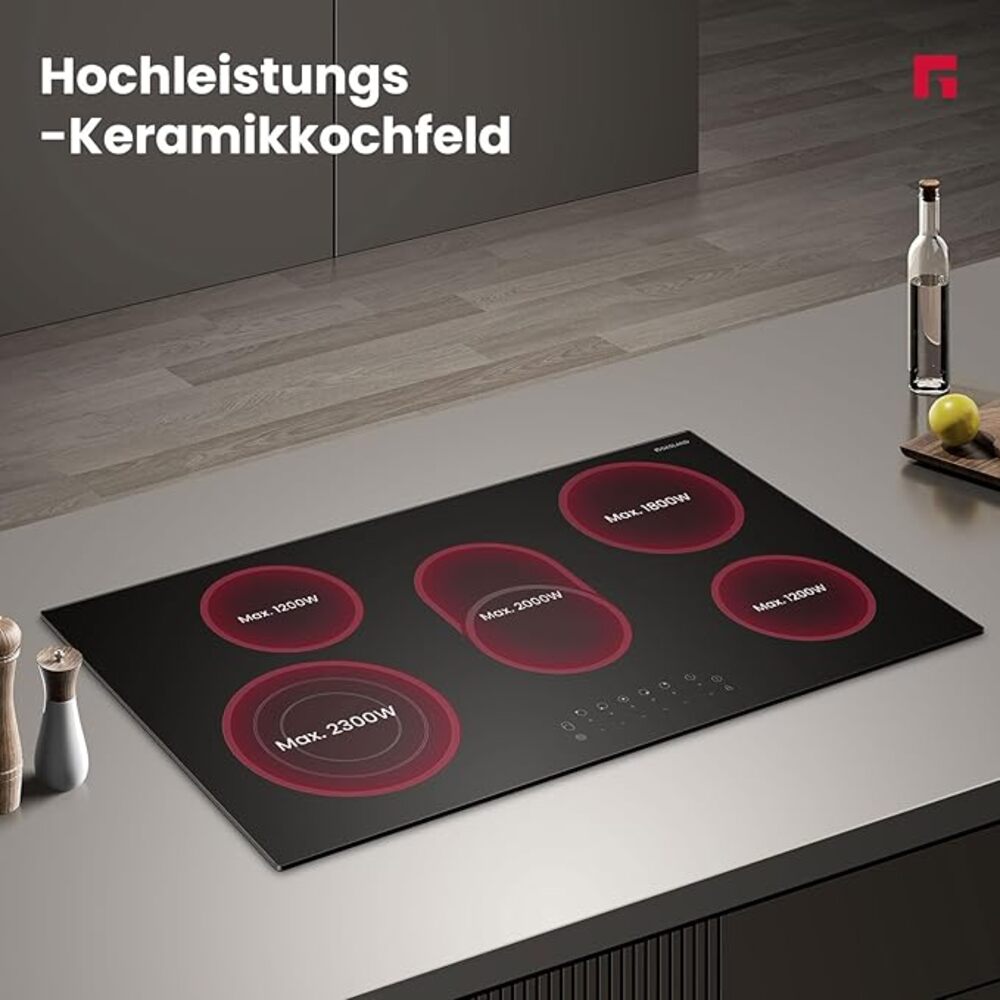 GASLAND Chef 90cm 5 Burner Touch Control 8500W Ceramic Hob