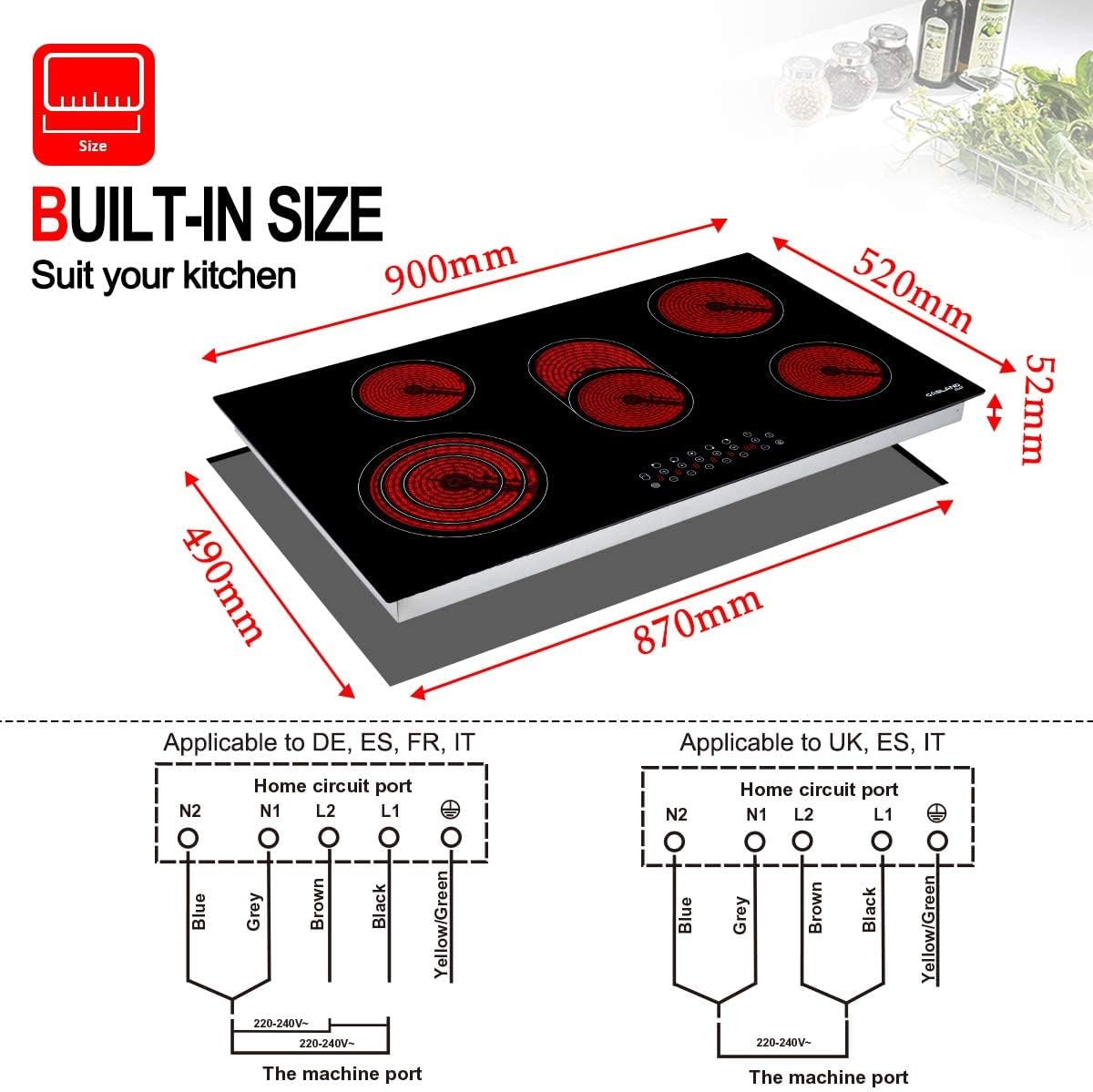 Ceramic Hob-CH90BF-UK-GASLAND Chef